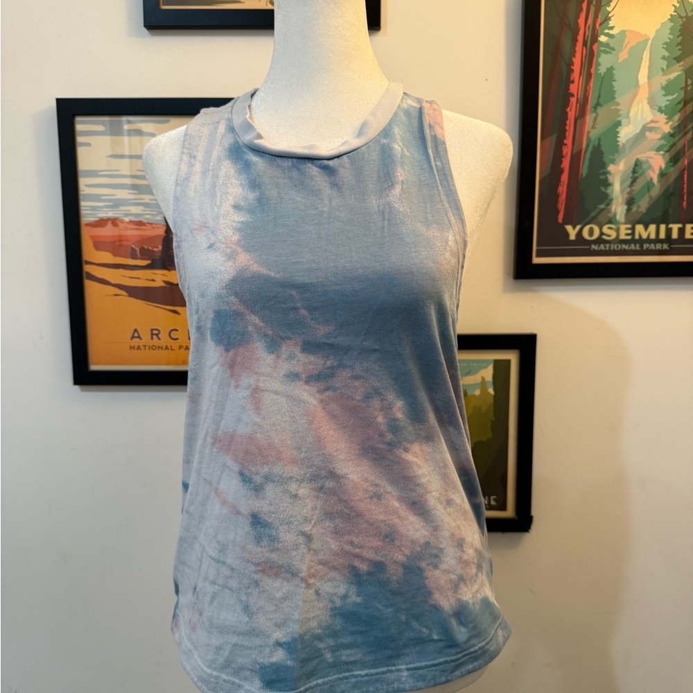 Adidas Blue and Pink Tie Dyed Tank